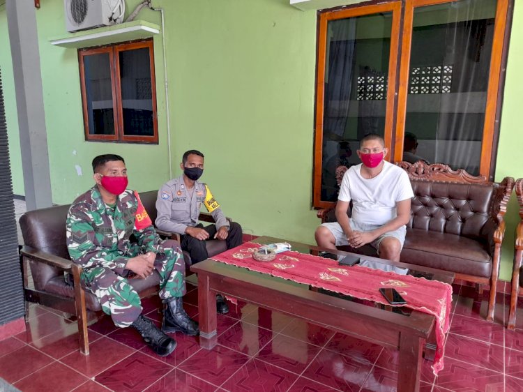 Bhabinkamtibmas Bersinergi Dengan Babinsa, Himbau Jaga Jarak dan Pakai Masker Cegah Covid-19