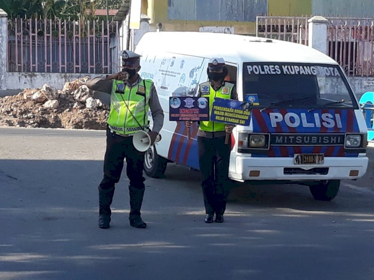 Satlantas Polres Kupang Kota Himbau Masyarakat Untuk Mentaati Protokol Kesehatan Saat Beraktivitas