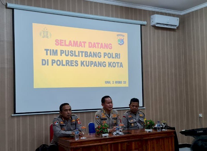 Untuk Menjamin  Pemerataan Layanan Kepolisian, Tim Puslitbang Polri  Lakukan Penelitian Dan Supervisi Optimalisasi Fungsi Penegakan Hukum Di Polres Kupang Kota