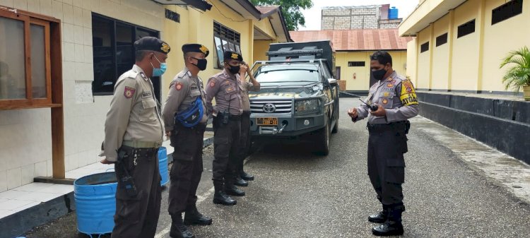 Jelang Natal Dan Tahun Baru 2021, Sat Sabhara Polres Kupang Kota Laksanakan Patroli Dan Himbaun Penerapan Protokol Kesehatan
