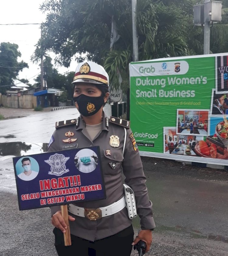 Sat Lantas Polres Kupang Kota Laksanakan Giat Dikmas Tentang Tertib Lalin Dan Himbau Protokol Kesehatan