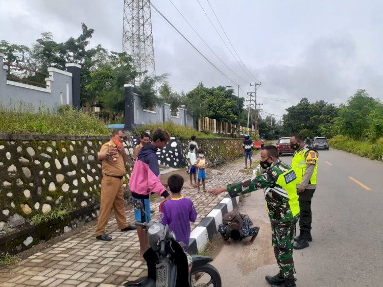 Bhabinkamtibmas kelurahan Kolhua dan Babinsa Bersinergi Melaksanakan Operasi Yustisi