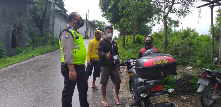 Patroli Dialogis, Bhabinkamtibmas Kelurahan Kolhua Himbau Warga Binaan Cegah Penyebaran Covid-19