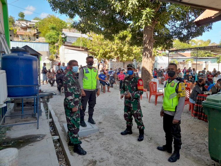 Bhabinkamtibmas Polres Kupang Kota Laksanakan Pam Dan Monitoring Kegiatan Vaksinasi