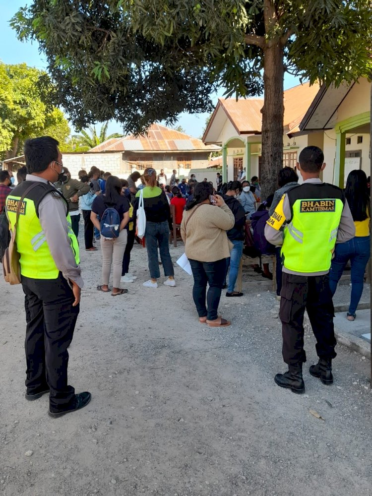 Babinkamtibmas Polres Kupang Kota Laksanakan Pam Kegiatan Vaksin Tahap 2
