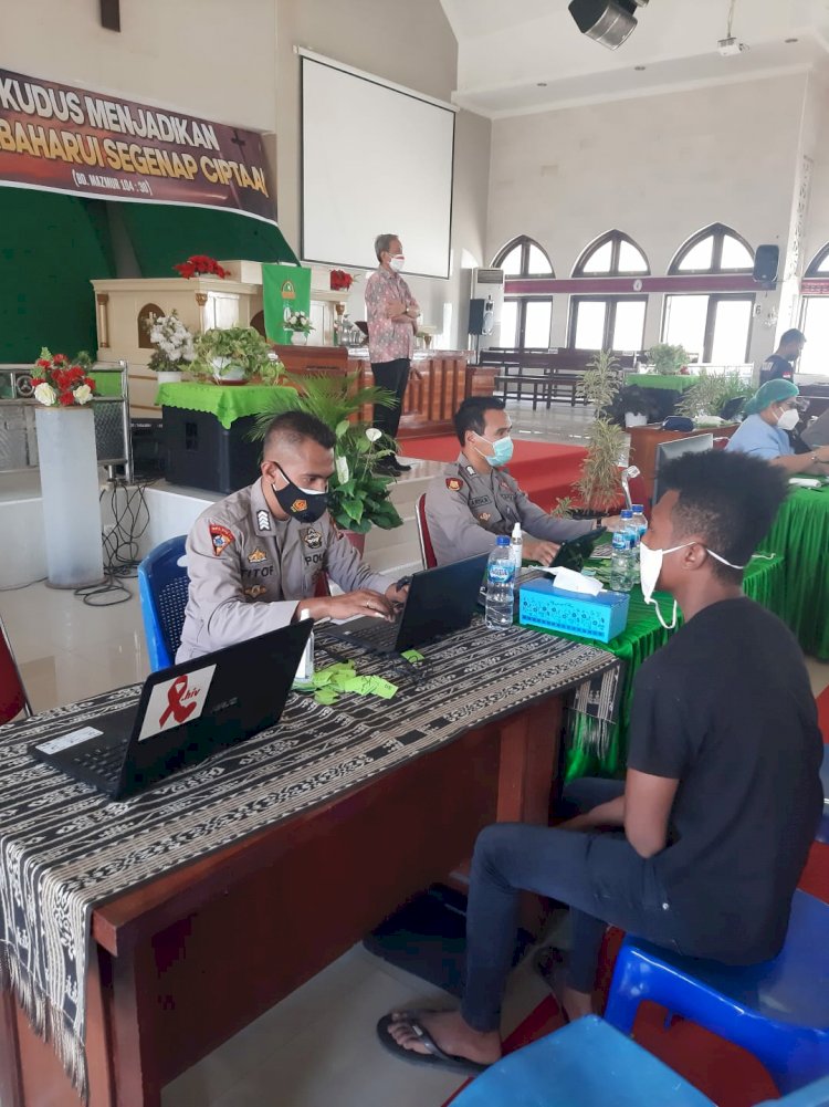 Mendukung Program Pemerintah Pusat Yakni Percepatan Vaksinasi Covid-19 Bagi Masyarakat Kota Kupang,Polres Kupang Kota kembali Mengelar Vaksinasi