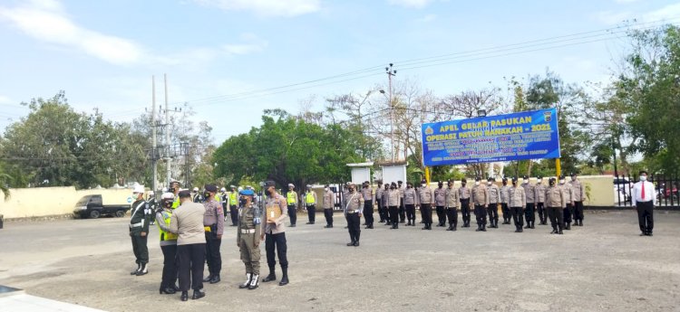 Polres Kupang Kota Laksanakan Apel Gelar Pasukan dalam rangka Operasi Patuh Ranakah tahun 2021
