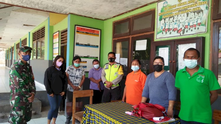 Mulai Sekolah Tatap Muka,Babinkamtibmas Himbau Para Guru Dan Siswa Untuk Tetap Terapkan Prokes