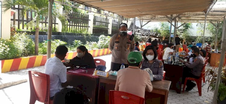 Gerai Vaksin Polri Polres Kupang Kota Kembali Mengelar Vaksinasi Di Polsek Oebobo , Upaya Percepatan Vaksinasi Covid-19 Bagi Masyarakat Kota Kupang