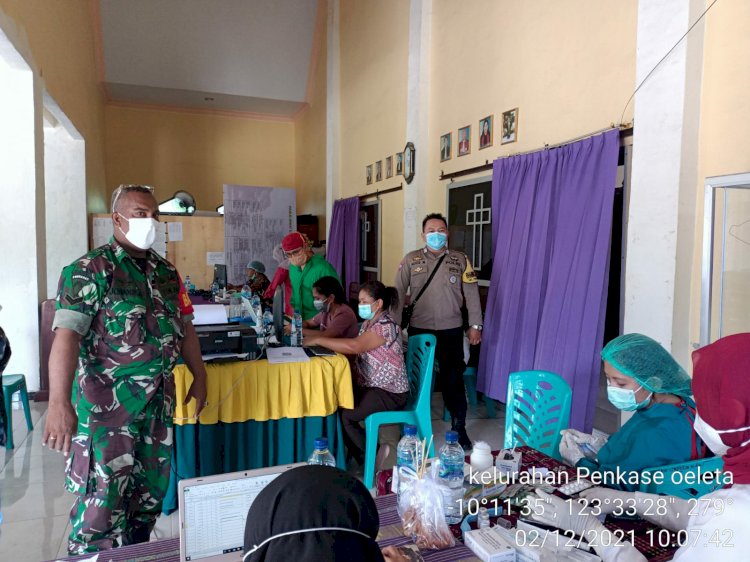 Giat Vaksin, Babinkamtibmas Polres Kupang Kota Laksanakan Pam Dan Monitoring