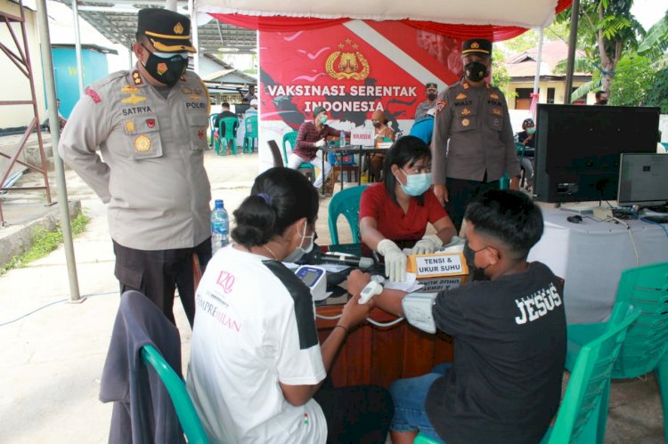Perdana ! Gerai Vaksin Polres Kupang Kota Juga Mengadakan Vaksinasi Untuk Anak 6-11 Tahun