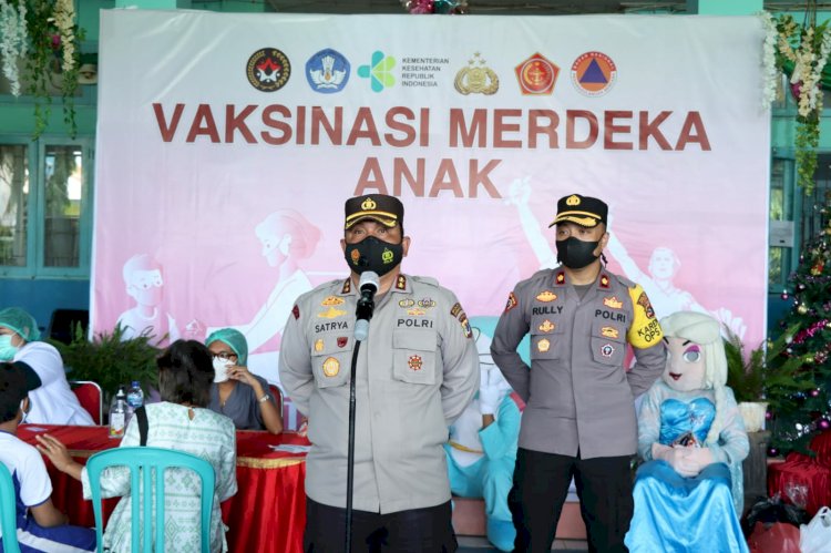 Cara Polres Kupang Kota Supaya Anak Mau Di Vaksin, Datangkan Badut Hingga Beri Hadiah