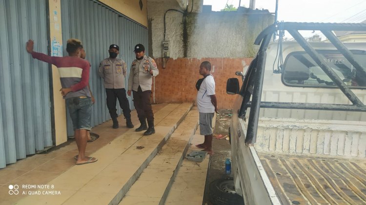 Porsonel Polsek Kelapa Lima Laksanakan Patroli Himbauan Penertiban Prokes