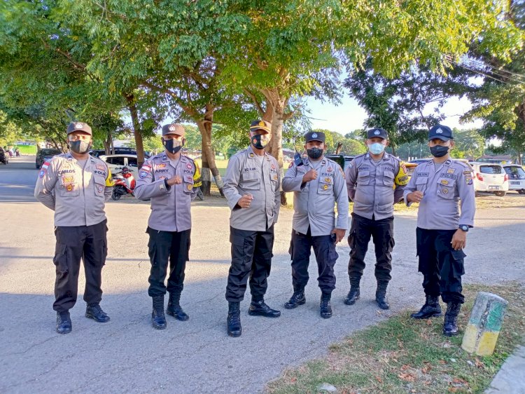 Polres Kupang Kota Amankan Ibadah Sholat Ied di Lapangan Asten TNI AD Kelurahan Kuanino Kota Kupang