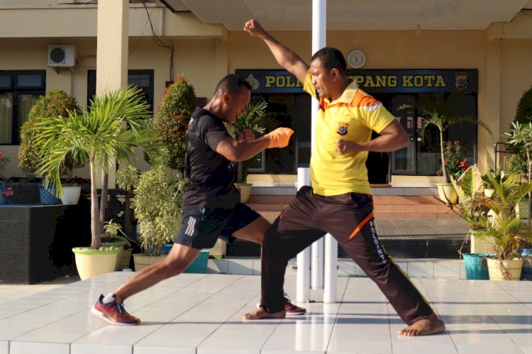 Tingkatkan Kemampuan Personil, Polresta Kupang Kota Gelar Latihan Beladiri Polri