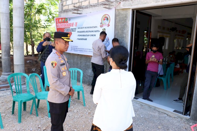 POLRESTA KUPANG KOTA DAN CT. ARSA FONDATION GELAR KEGIATAN BHAKTI KESEHATAN DAN BHAKTI SOSIAL DI GEREJA BAHTERA HAYAT OSMOK.