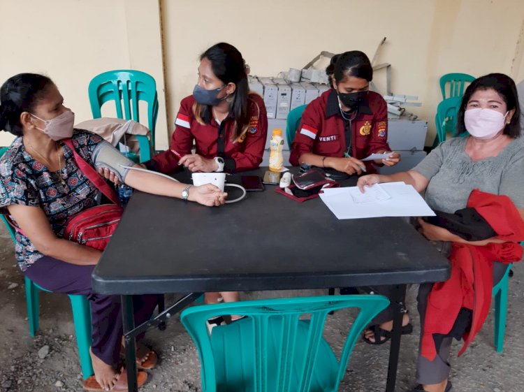 JELANG HARI BHAYANGKARA POLRESTA KUPANG KOTA GELAR GIAT VAKSIN SERENTAK SEJUTA DOSIS.