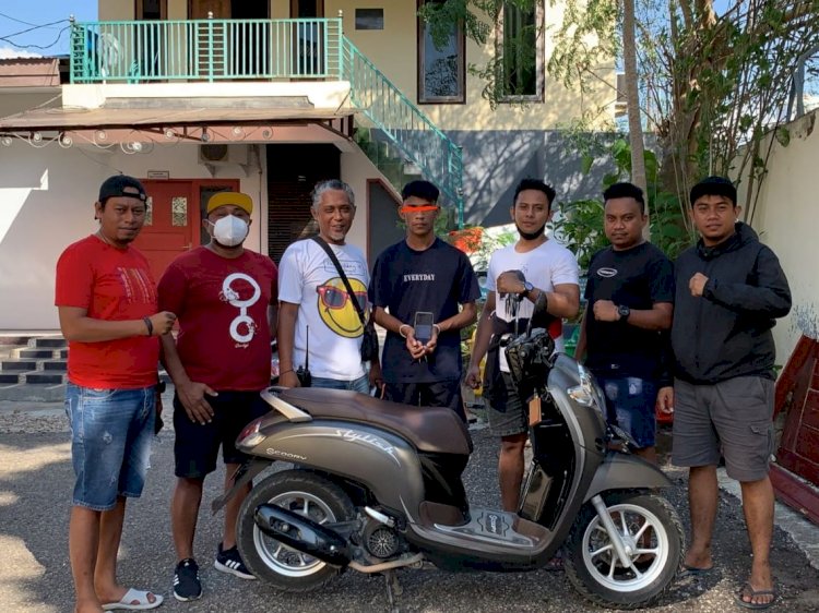 SATUAN RESKRIM POLRESTA KUPANG KOTA AMANKAN TERSANGKA PENGGELAPAN SEPEDA MOTOR