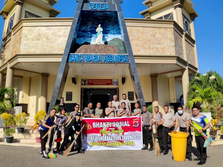 POLRESTA KUPANG KOTA GELAR BAKTI SOSIAL DI SEJUMLAH TEMPAT IBADAH, DALAM RANGKA HARI BHAYANGKARA KE-76