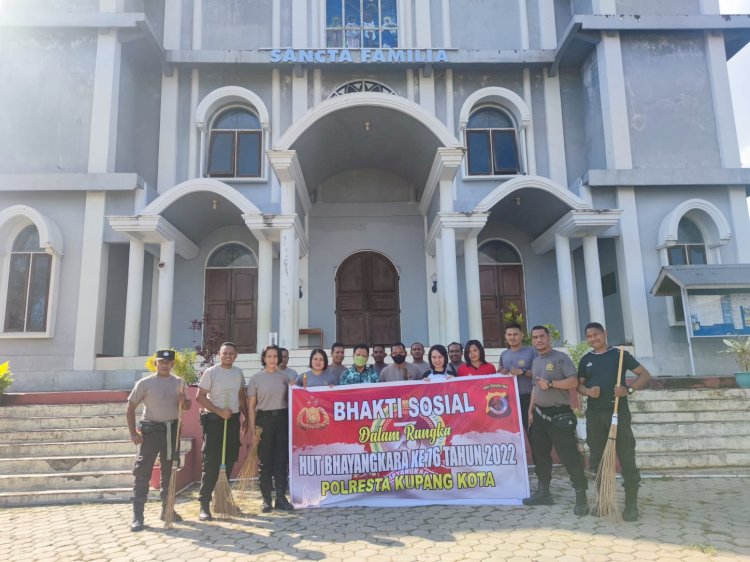POLRESTA KUPANG KOTA GELAR BAKTI SOSIAL DI SEJUMLAH TEMPAT IBADAH, DALAM RANGKA HARI BHAYANGKARA KE-76