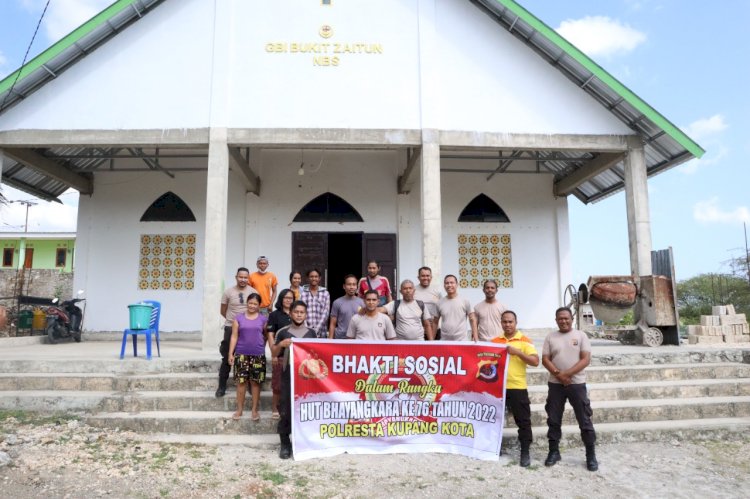 POLRESTA KUPANG KOTA GELAR BAKTI SOSIAL DI SEJUMLAH TEMPAT IBADAH, DALAM RANGKA HARI BHAYANGKARA KE-76