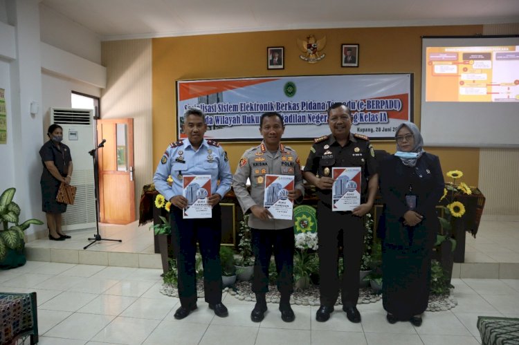 Kapolresta Kupang Kota Hadiri Sosialisasi e-BERPADU Pada wilayah Hukum Pengadilan Negeri Kelas IA.