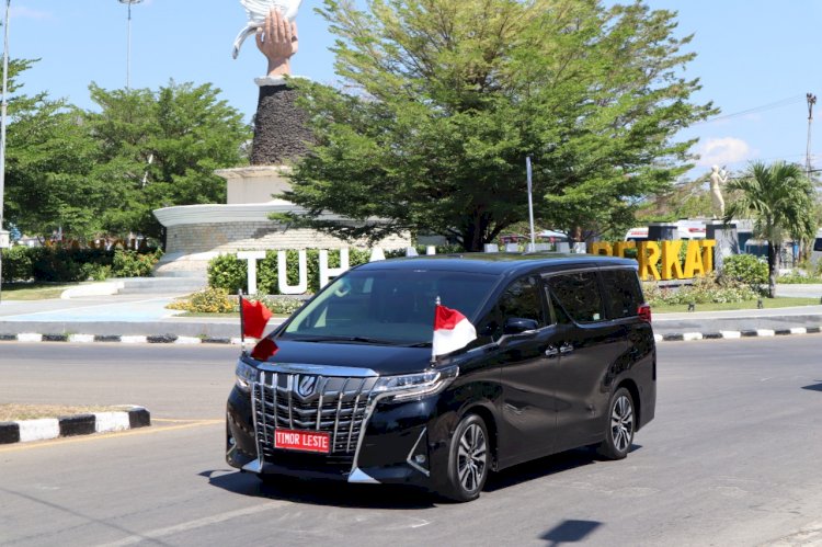 Personel Polresta Kupang Kota Laksankan Pengamanan Hari Ke Dua Kunjungan Presiden Timor Leste di Kota Kupang.