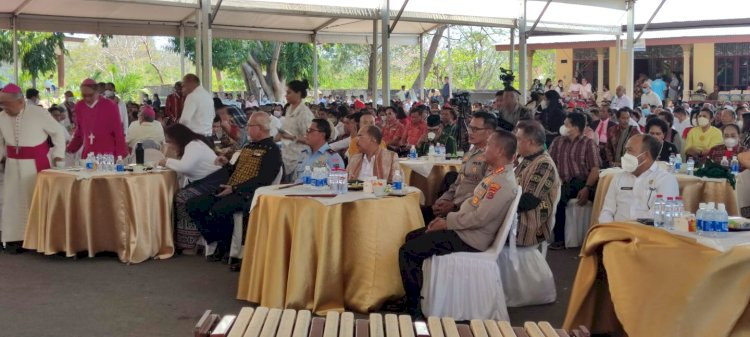 Pengamanan Misa Syukur 25 Tahun Episkopal Uskup Agung Kupang Mgr Petrus Turang.