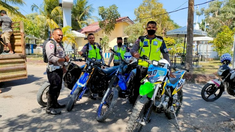 23 Unit Motor dan 5 Unit motor KLX Knalpot Racing Terjaring oleh Patroli Satuan Lantas Polresta Kupang Kota.