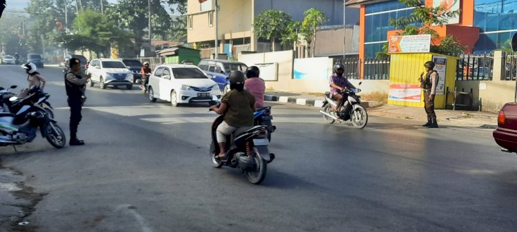 Strong Point pengaturan pagi oleh Unit Dalmas Satuan Samapta Polresta Kupang Kota