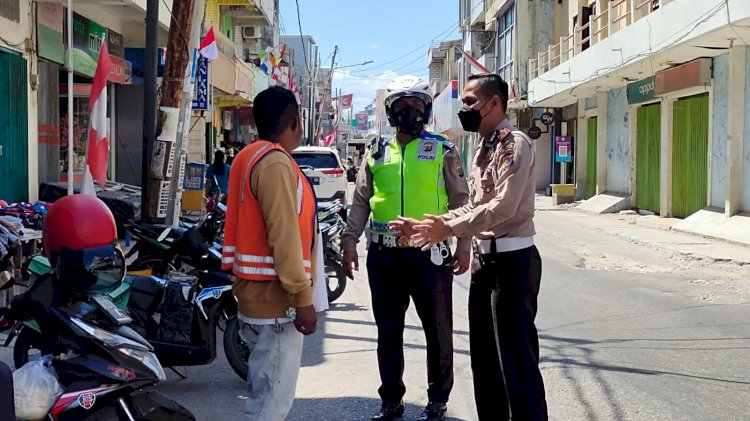 Kasat Lantas Polresta Kupang Kota Pimpin Giat Himbauan dan Penindakan Pelanggaran Kasat Mata Kendaraan