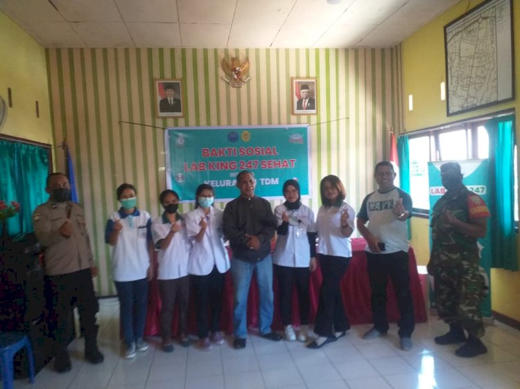 Bhabinkantibmas Kelurahan TDM Pantau Kegiatan Baksos oleh Klinik King Care