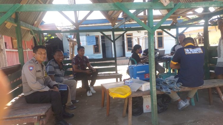 Giat Vaksin, Babinkamtibmas Polresta Kupang Kota Laksanakan Pam Dan Monitoring