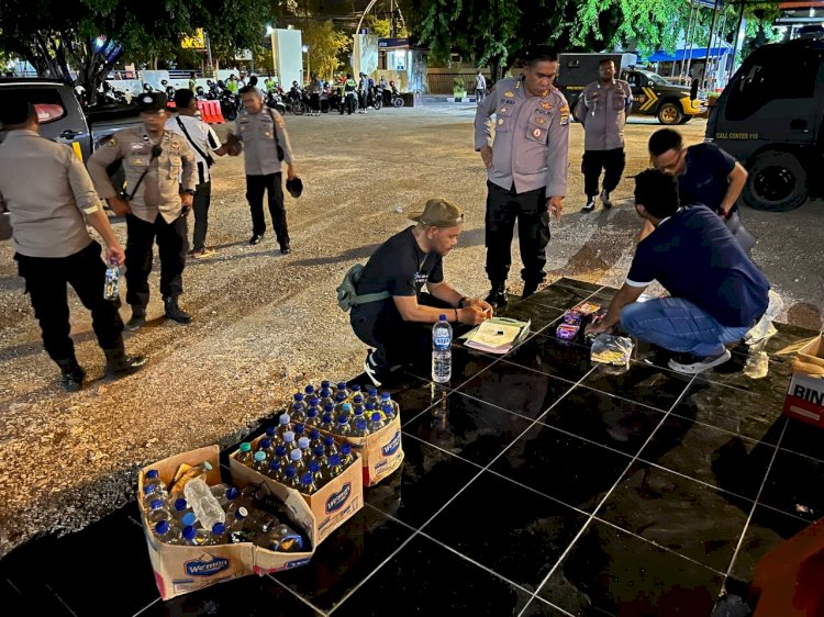 Amankan Puluhan Botol Miras dan Petasan, Polresta Kupang Kota Terus Laksanakan Operasi Pekat Turangga 2022