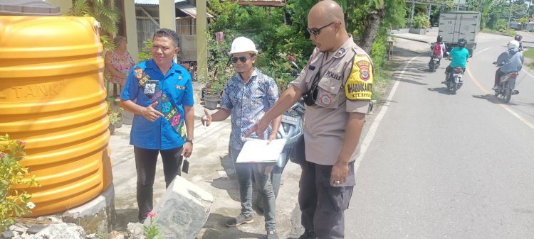 Pastikan Batas Kelurahan, Bhabinkamtibmas Batuplat dan Lurah Akan Bangun Gapura