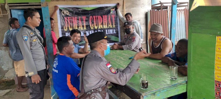 Kapolsek Kelapa Lima Jumat Curhat Bersama Warga Pasar Ikan Oeba