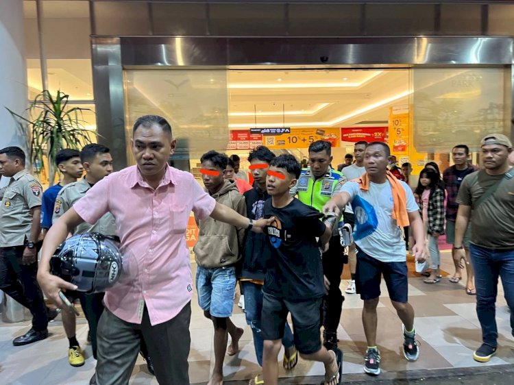 Laksanakan Lari Malam, Kapolresta Kupang Kota dan Anggota Amankan Pelaku Pencurian Helem di Transmart.