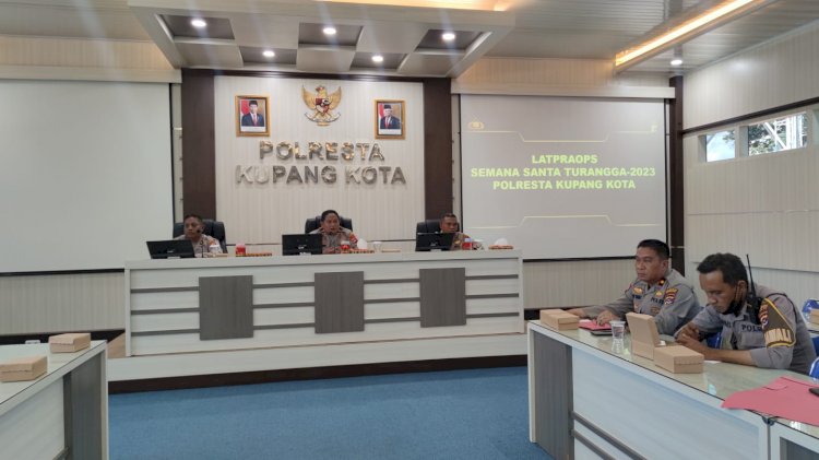 Jamin Keamanan Saat Perayaan Paskah, Polresta Kupang Kota Laksanakan Lat Pra Ops Semana Santa Turangga 2023.