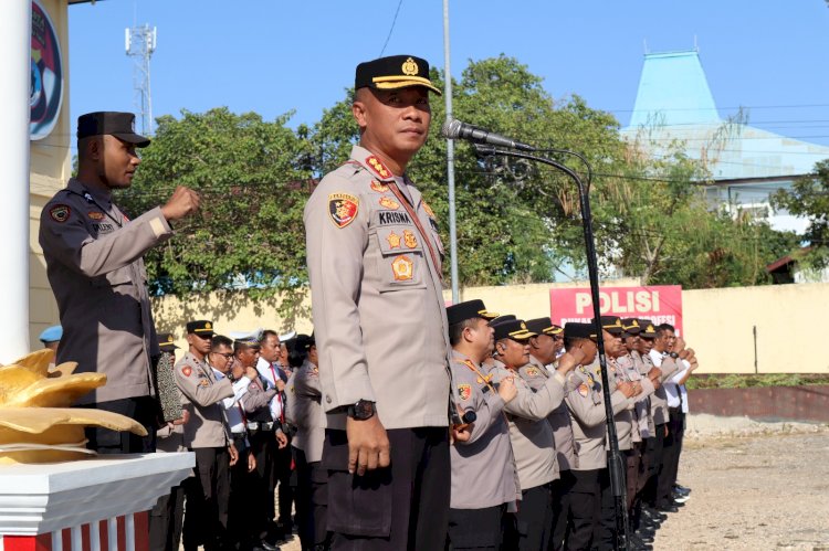 Pimpin Apel Pagi Kapolresta Tegaskan Kedisiplinan, Tunjukan Kebanggaan dan Kehormatan Sebagai Anggota Polri.