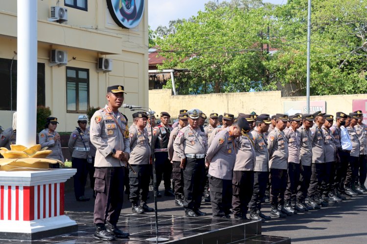 Pimpin Apel Pagi, Kapolresta Mengapresiasi Anggota Personel dan PHL di Lingkungan Polresta Kupang Kota