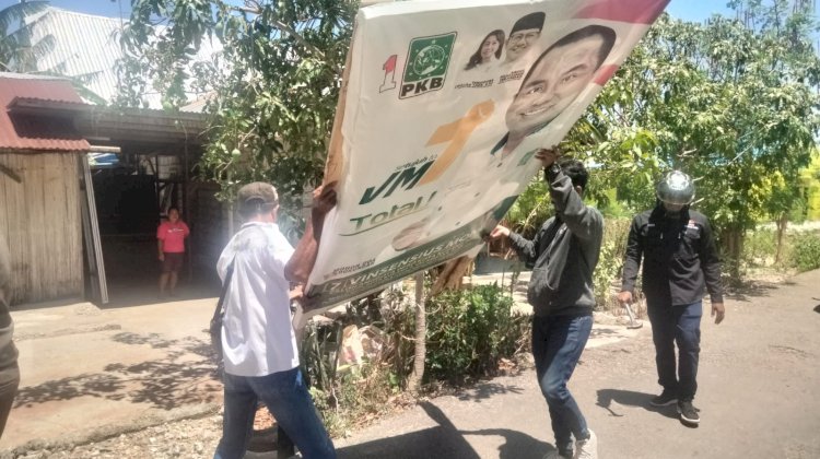 Polresta Kupang Kota Lakukan Pengamanan Penertiban APK Pemilu