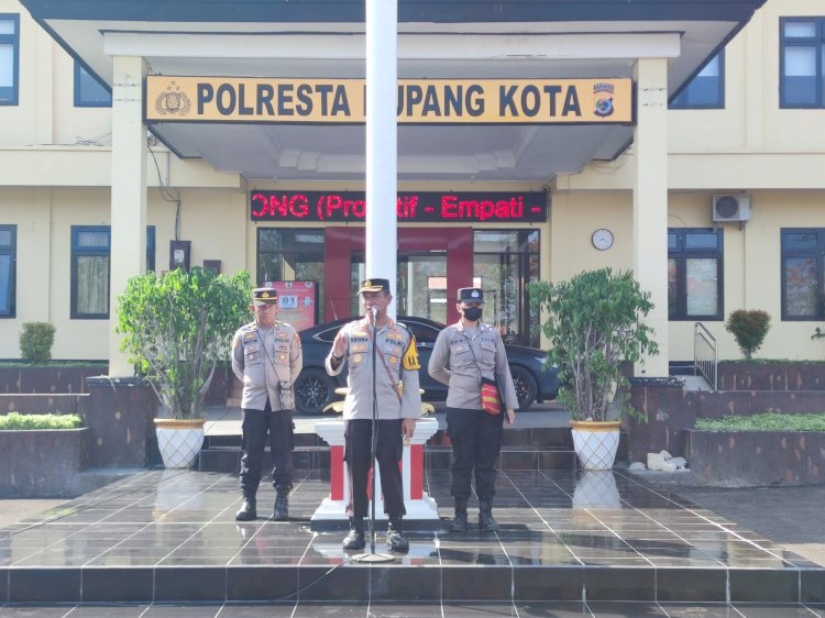 Kapolresta Kupang Kota Ingatkan Kembali Anggota Akan Tugas Pokok, Saat Arahan Apel Pagi