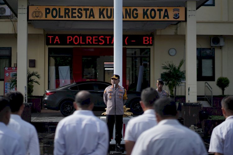 Komitmen Lakukan Strong Point, Kapolresta Kupang Kota Minta Anggota Laksanakan Secara Konsisten Setiap Pagi