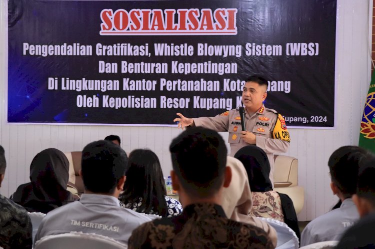 Kapolresta Kupang Kota Sosialisasi Pengendalian Gratifikasi dan WBS Kepada Pegawai Kantor Pertanahan