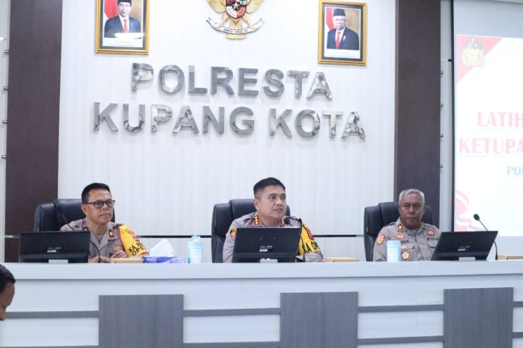 Latihan Pra Operasi Ketupat Polresta Kupang Kota, Menjelang Pengamanan Idul Fitri 1445H/2024