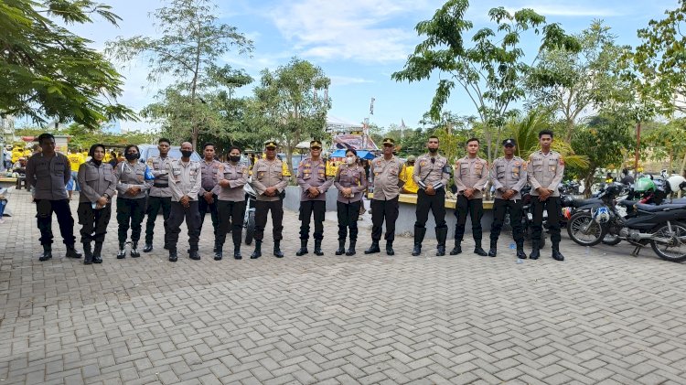 Kampanye Rapat Umum Terbuka Paslon Wali Kota Kupang, Kabag Ops Polresta Pimpin Personel Pengamanan di Lokasi