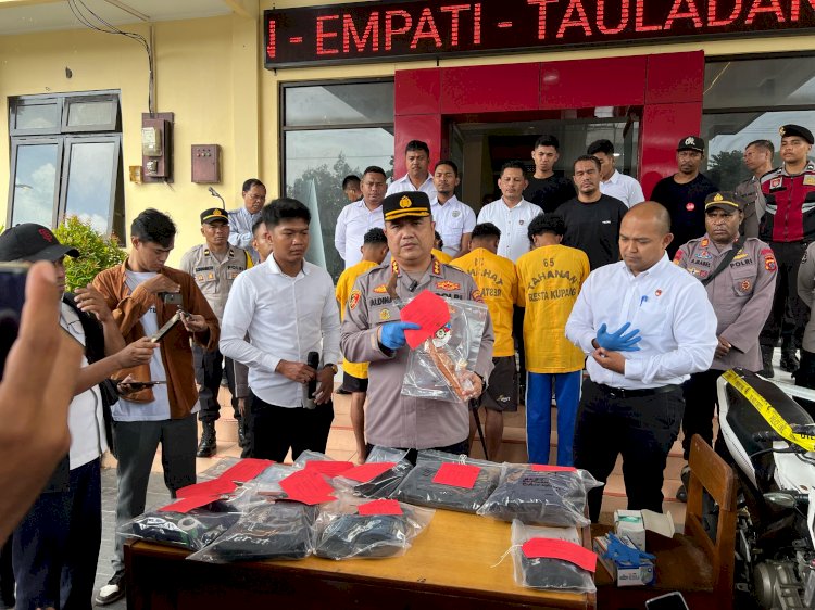 Kapolresta Kupang Kota Rilis Kasus Pembunuhan Berencana di Manulai Dua, Empat Tersangka Diancam Hukuman Mati.