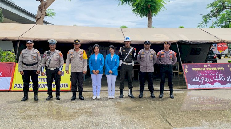 Pastikan Kondusif, Polresta Kupang Kota Siagakan Personel Operasi Ketupat di Lippo Plaza.