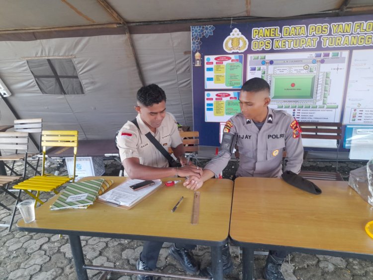 Sidokkes Polresta Kupang Kota Cek Kesehatan Personel di Pos-Pos Pengamanan