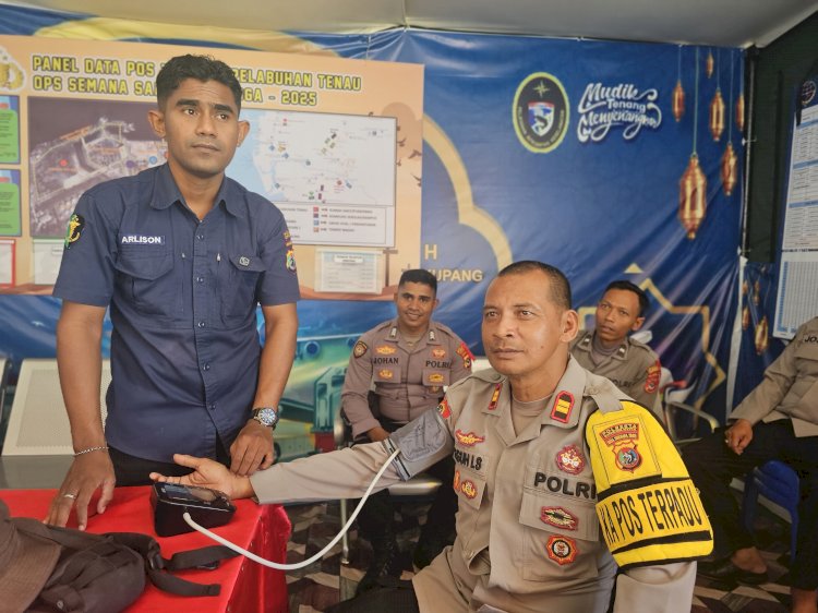 Pastikan Personel Sehat, Sidokkes Polresta Kupang Kota Kunjungi Pos Pengamanan dan Pos Terpadu.